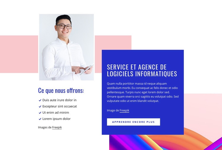 Service logiciel informatique Maquette de site Web