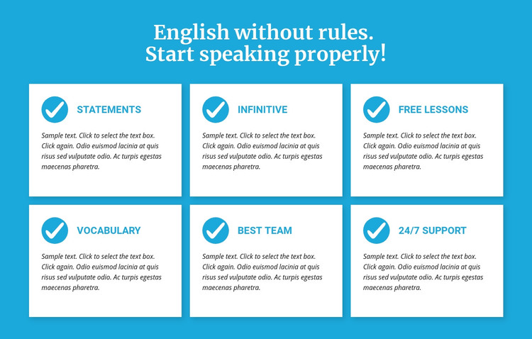 English classes without rules Homepage Design