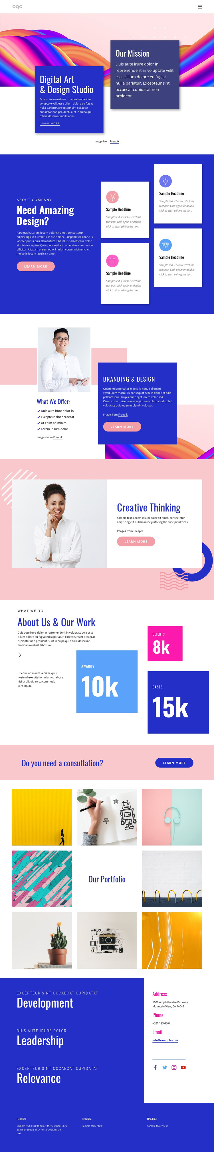 Create content that connects HTML Template