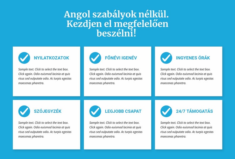 Angol órák szabályok nélkül Weboldal sablon