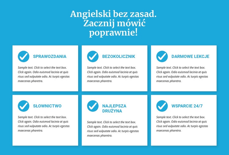 Zajęcia z języka angielskiego bez zasad Projekt strony internetowej