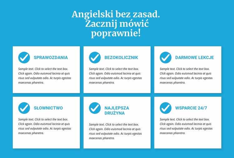 Zajęcia z języka angielskiego bez zasad Szablon HTML5