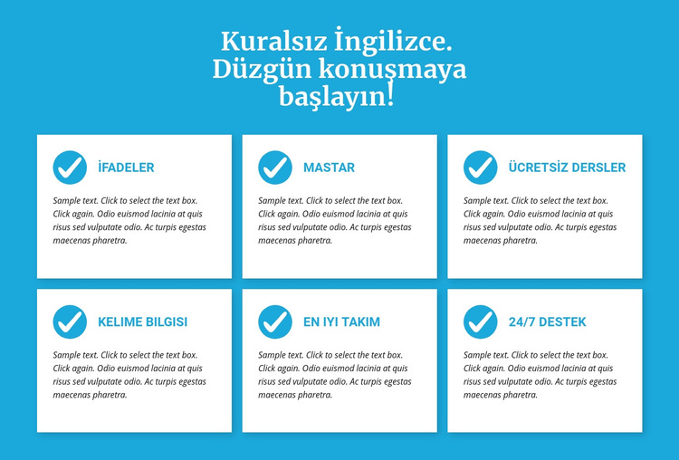 Kuralsız İngilizce dersleri Web Sitesi Şablonu