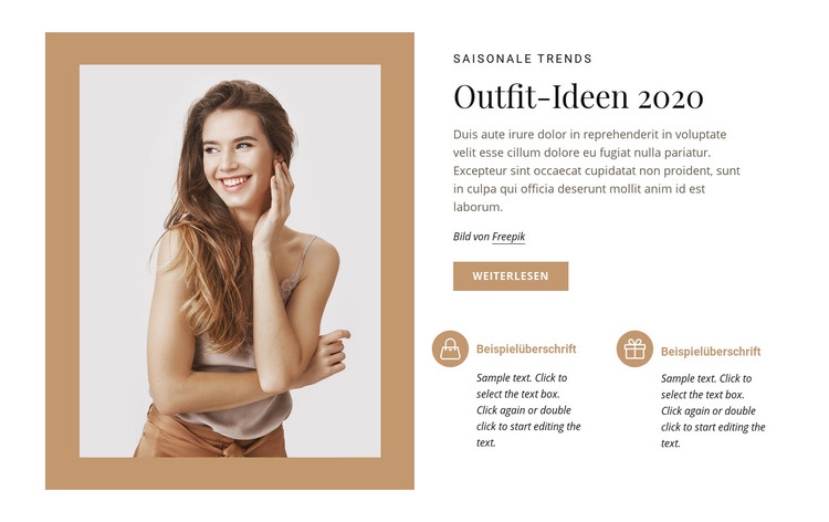 Mode- und Schönheitsmodell HTML-Vorlage