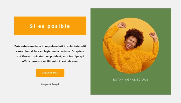 actitud optimista Plantilla de sitio web