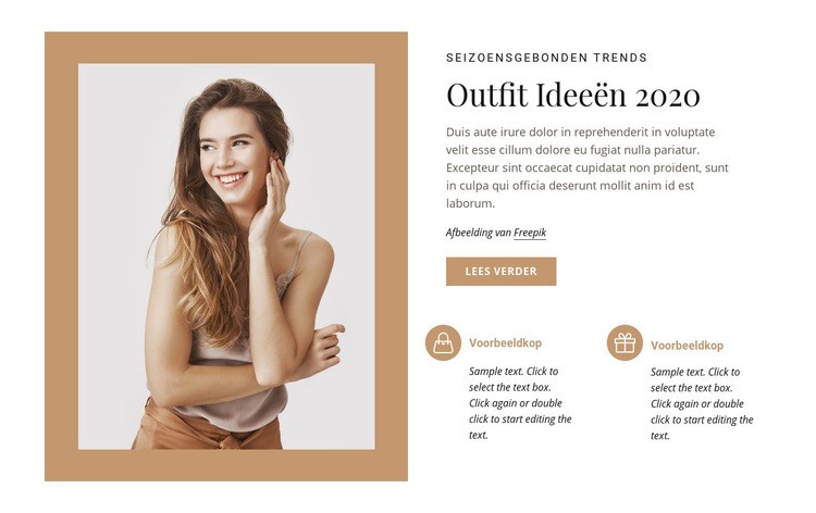 Mode- en schoonheidsmodel Website mockup
