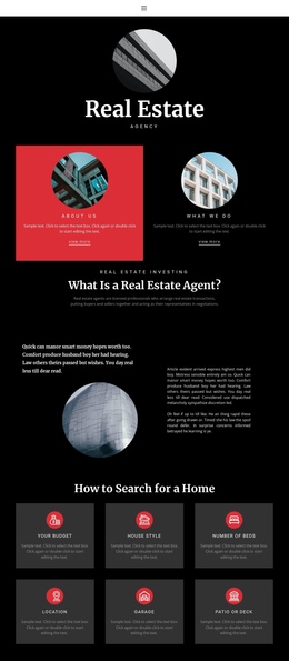 Professional home selection - One Page Template by Nicepage