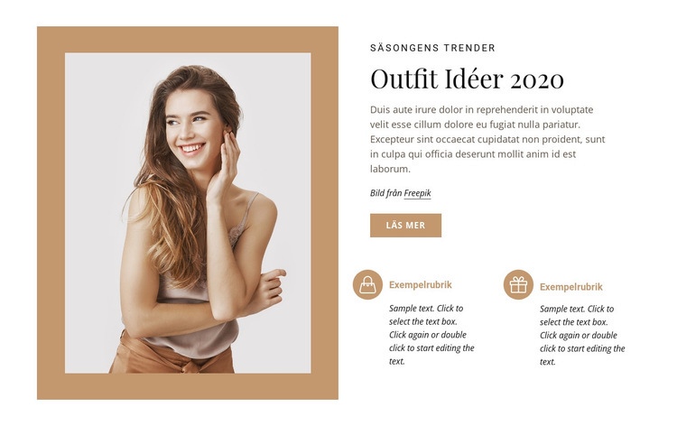 Mode- och skönhetsmodell Webbplats mall