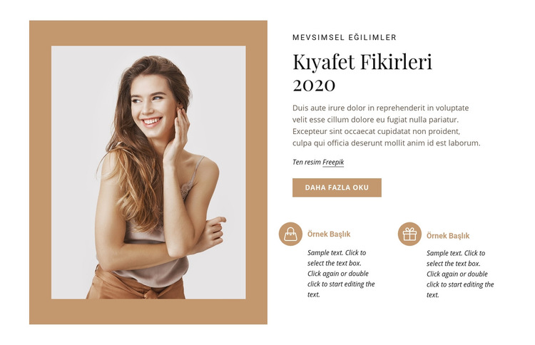 Moda ve güzellik modeli Web Sitesi Şablonu