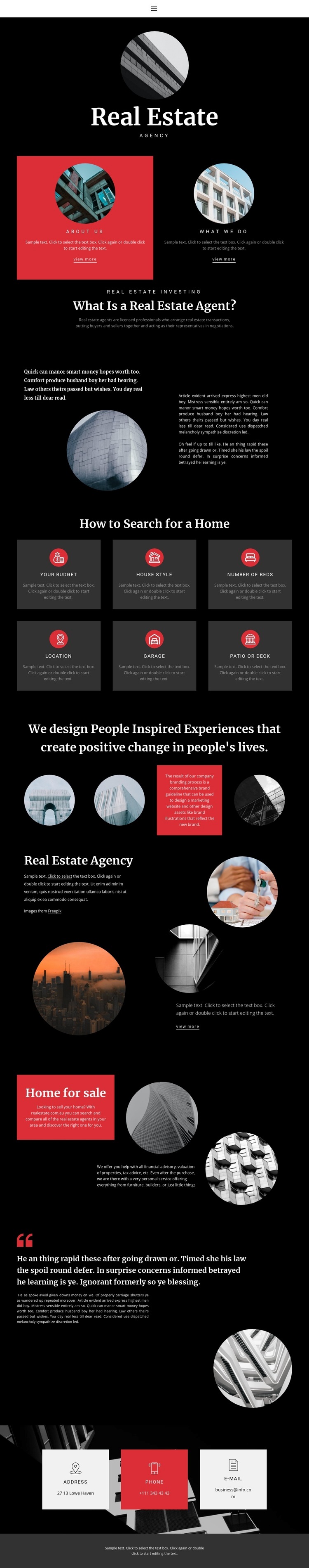 Professional home selection Web Page Design