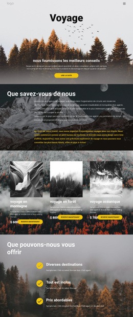 Voyage En Solo Sauvage - Modèle HTML5 Réactif