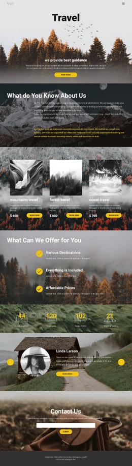 Travel and photo - Html Code Example by Nicepage