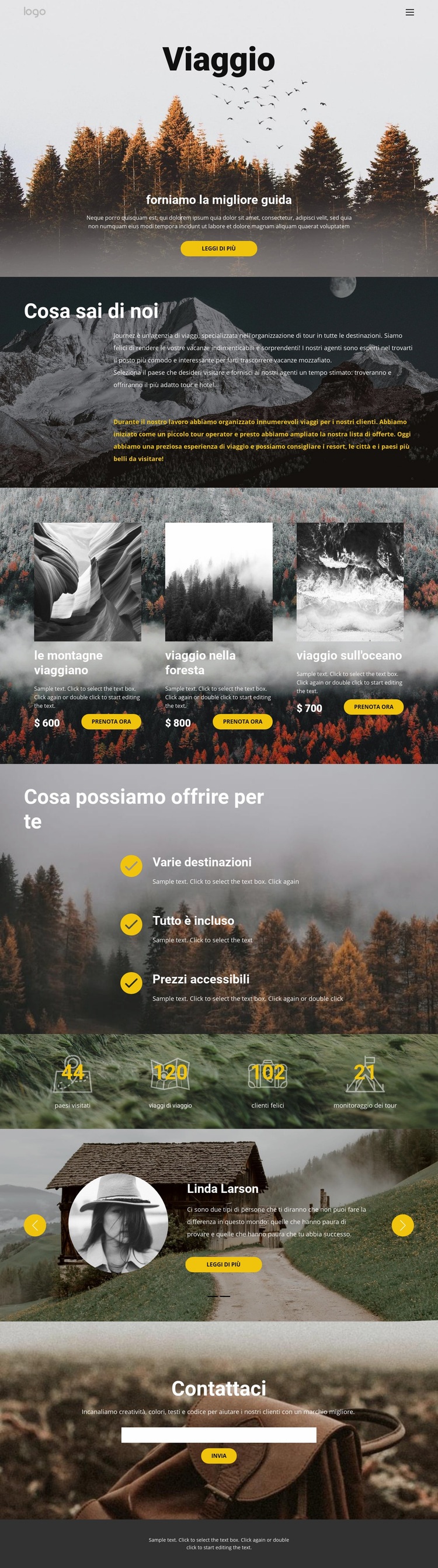 Viaggio selvaggio da solo Costruttore di siti web HTML