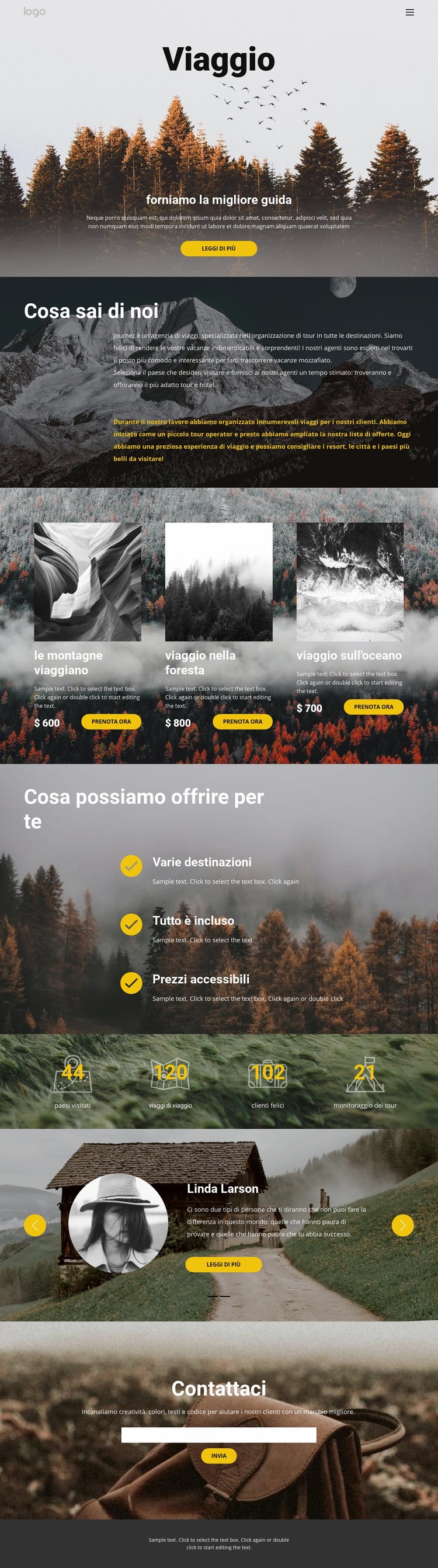 Viaggio selvaggio da solo Modello HTML5