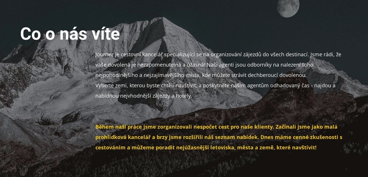 O naší cestovní kanceláři Téma WordPress