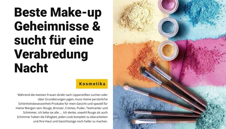Beste Make-up-Geheimnisse CSS-Vorlage