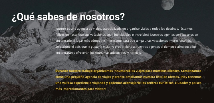 Sobre nuestra agencia de viajes Diseño de páginas web