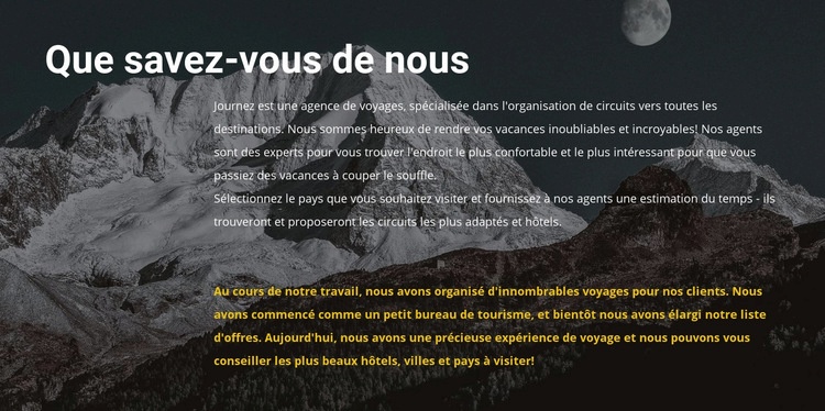 À propos de notre agence de voyage Modèle HTML5