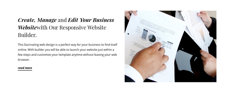 Manage your business Homepage Design