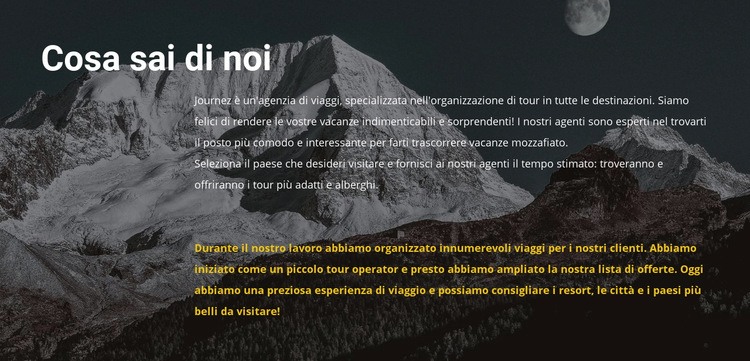 Sulla nostra agenzia di viaggi Costruttore di siti web HTML