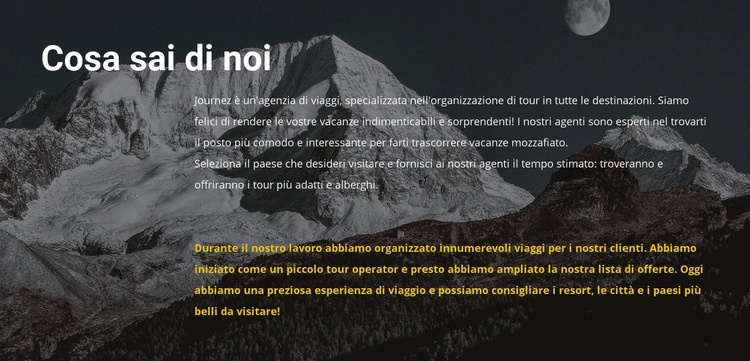 Sulla nostra agenzia di viaggi Mockup del sito web