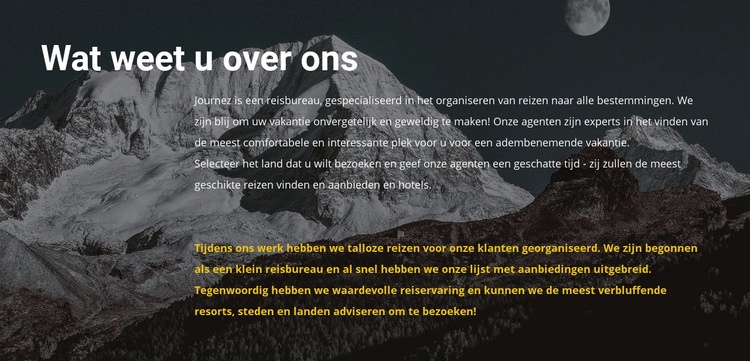 Over ons reisbureau WordPress-thema