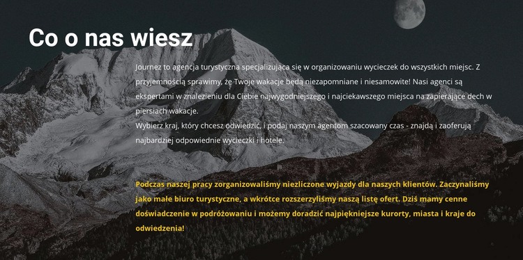 O naszym biurze podróży Szablon witryny sieci Web