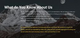 About Our Travel Agency - Free Web Page Design