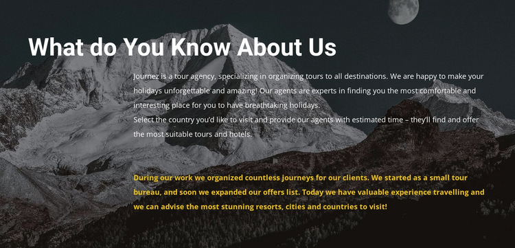 About our travel agency Website Builder Templates