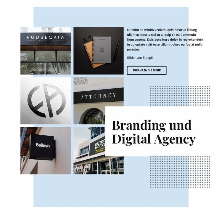 Branding und digitale Agentur Website design
