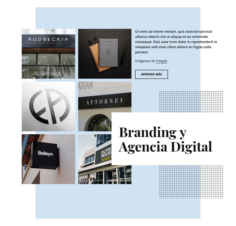 Branding y agencia digital Maqueta de sitio web