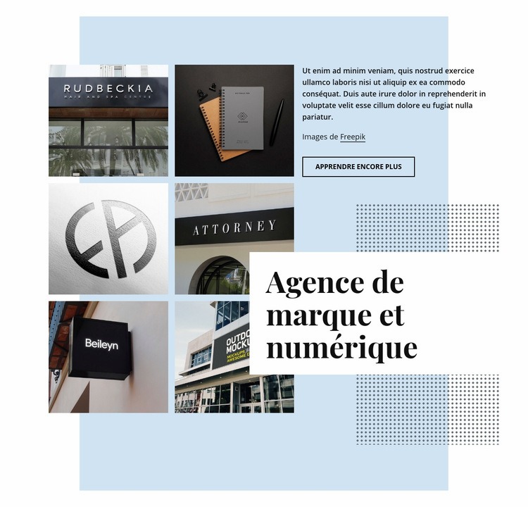 Agence de marque et numérique Page de destination