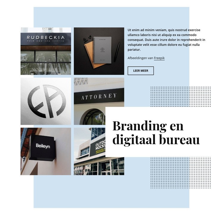 Branding en digitaal bureau Bestemmingspagina