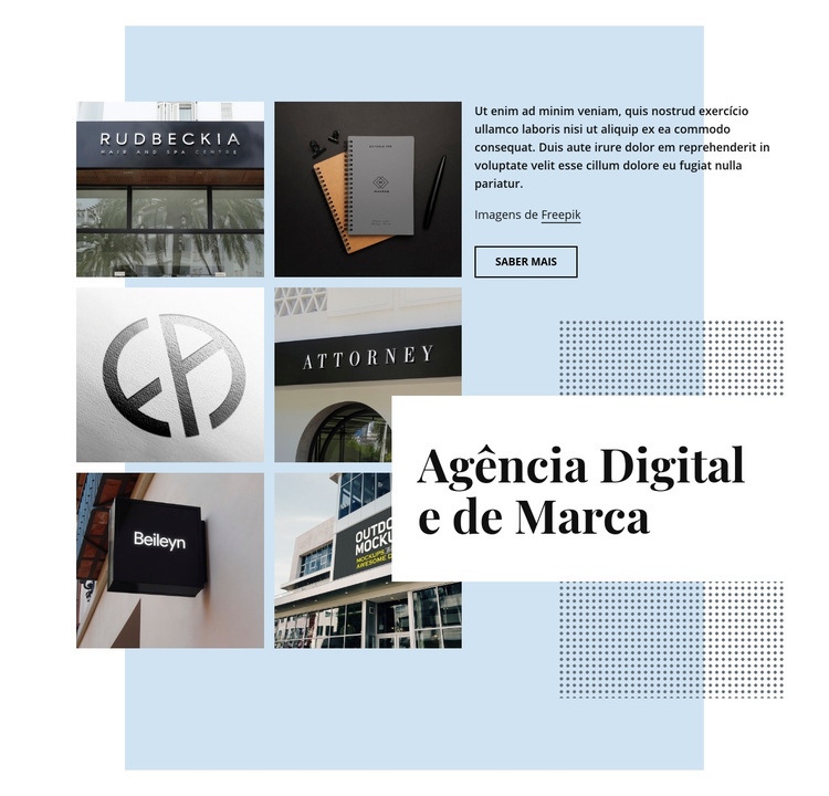 Agência digital e de branding Construtor de sites HTML