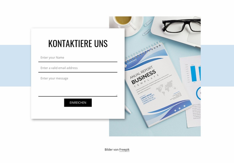 Kontaktieren Sie uns Formular HTML Website Builder