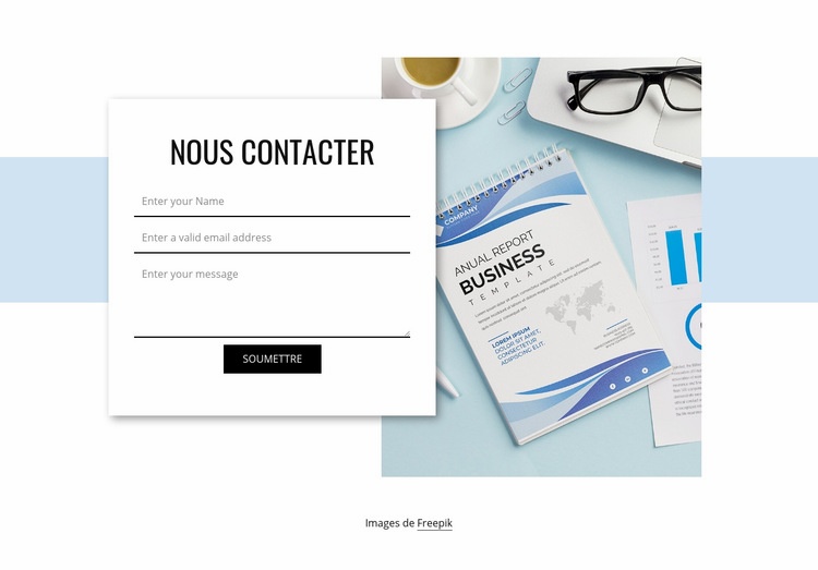 Formulaire de contact Modèle d'une page