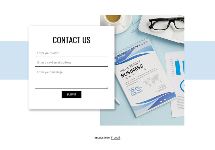 Contact us form Homepage Design