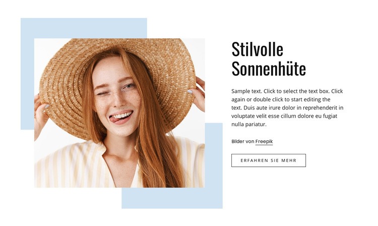 Stilvolle Sonnenhüte Website-Modell