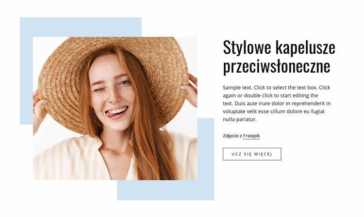 Stylowe czapki przeciwsłoneczne Kreator witryn internetowych HTML