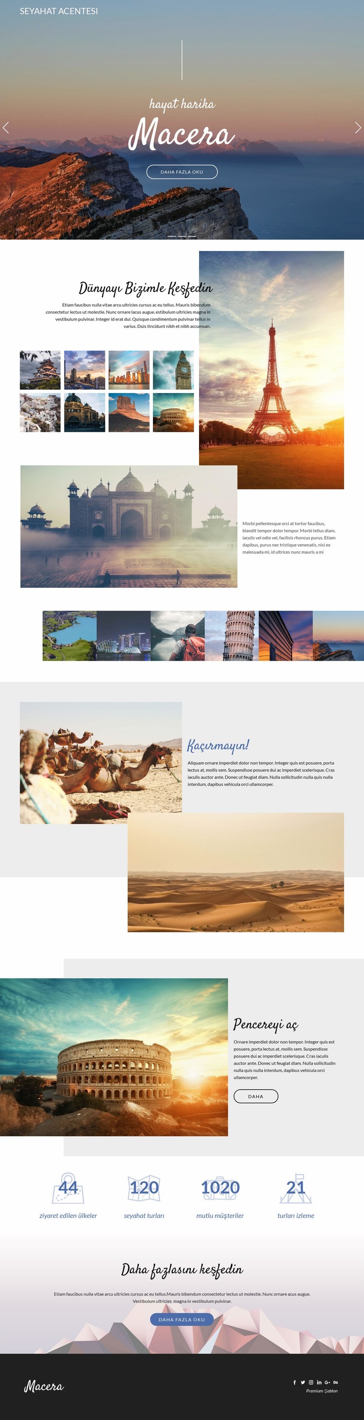 Macera ve seyahat Web sitesi tasarımı