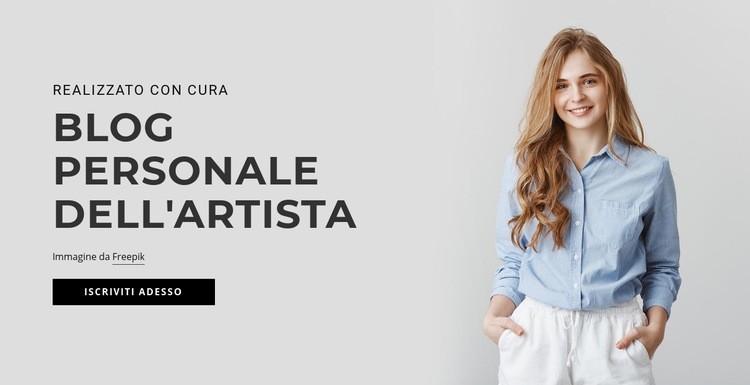 Blog personale dell'artista Mockup del sito web