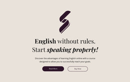 Bootstrap HTML For English Education No Rules
