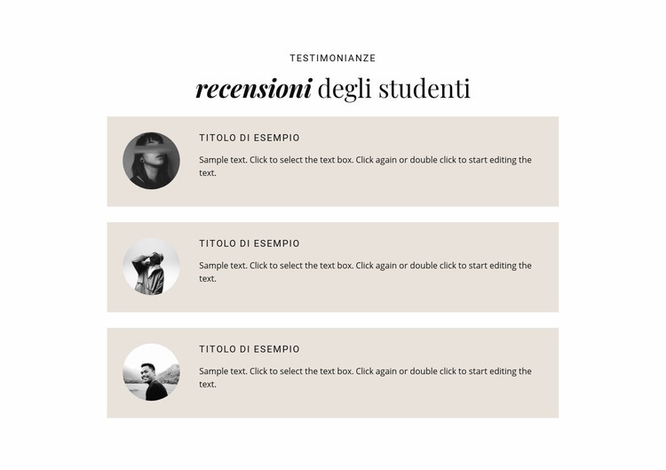 Recensioni degli studenti di affari Mockup del sito web