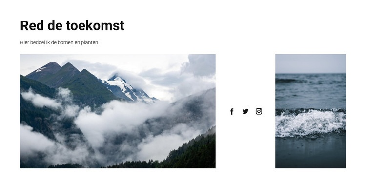 Bewaar de natuur voor de toekomst Website mockup