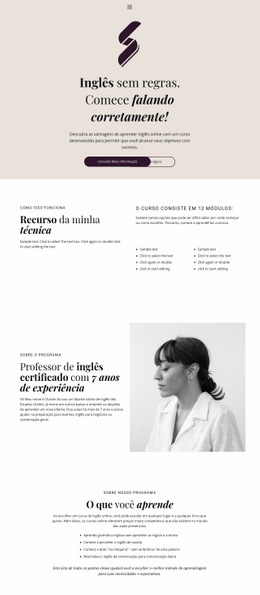 Design De Site Escola De Inglês Sem Regras Para Qualquer Dispositivo