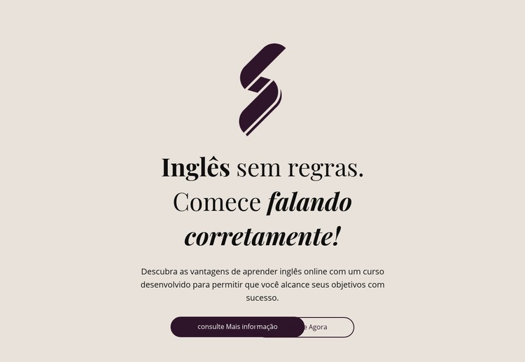 Ensino de inglês sem regras Design do site