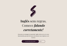 O Melhor Modelo HTML5 Para Ensino De Inglês Sem Regras