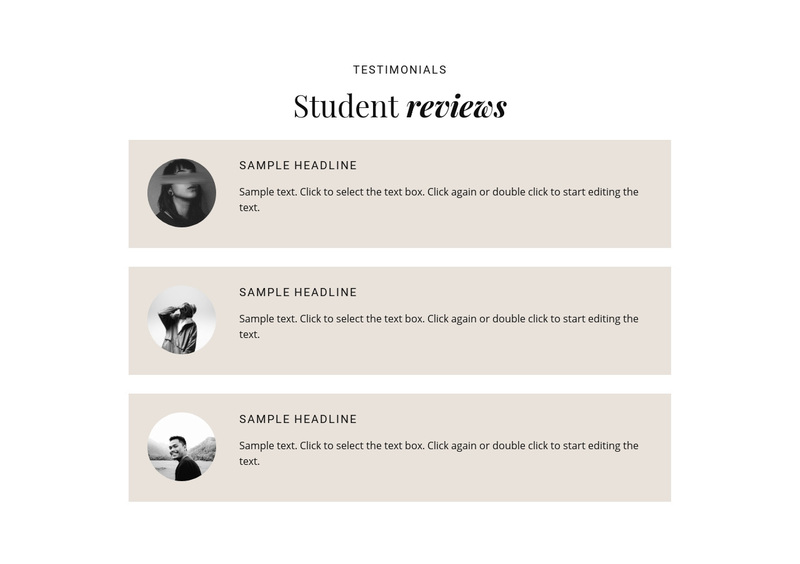 Business students reviews  Squarespace Template Alternative