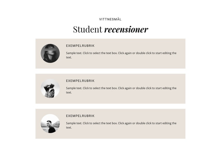 Handelsstudenter recensioner CSS -mall