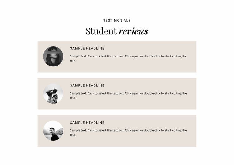Business students reviews  Website Template